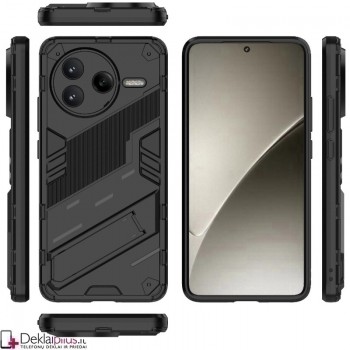 Smūgiams atsparus dėklas su kojele - juodas (Xiaomi Poco F7 Pro)